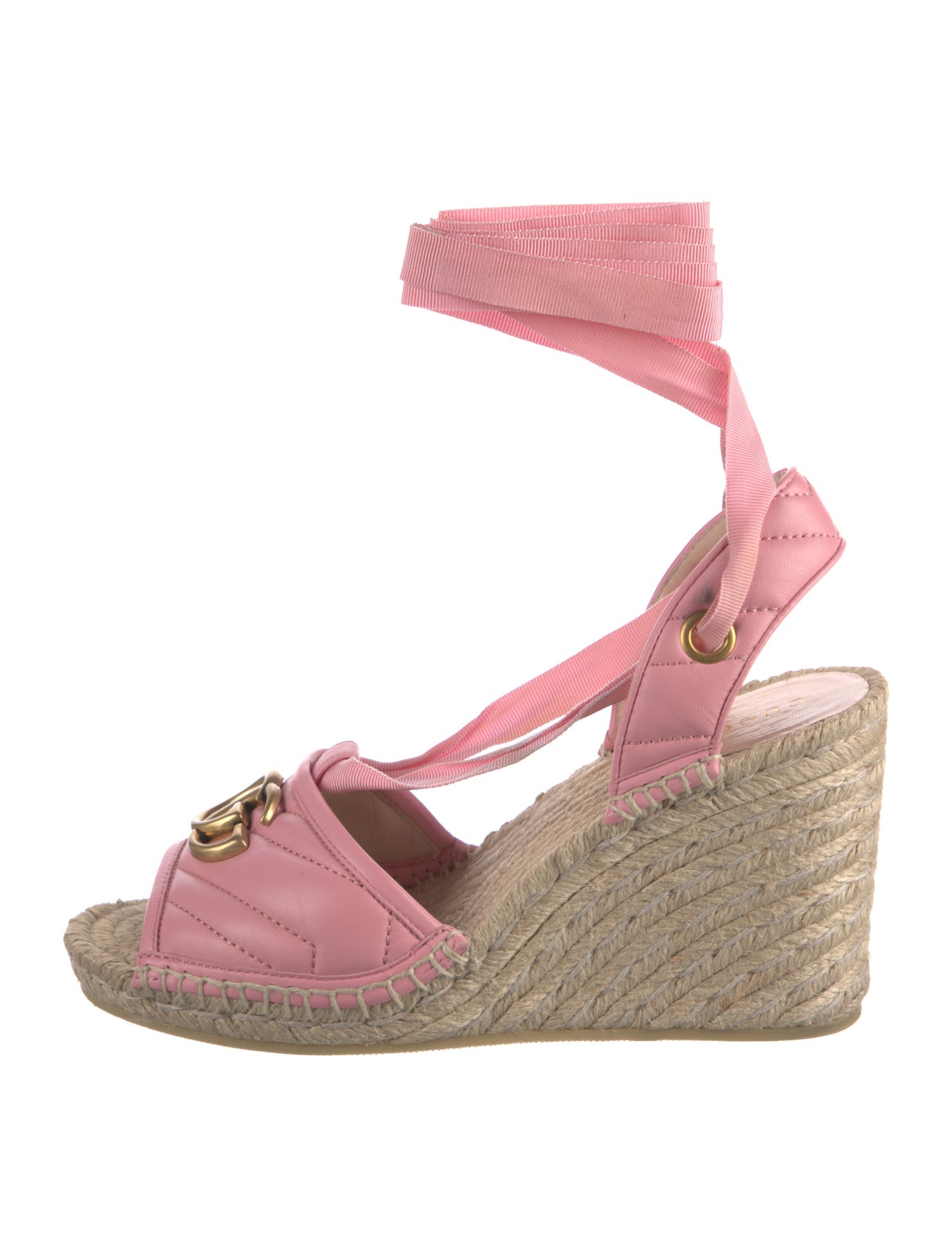 Gucci Interlocking G Logo Leather Espadrilles