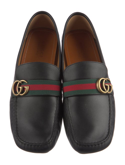 Gucci Web Accent Leather Drivers