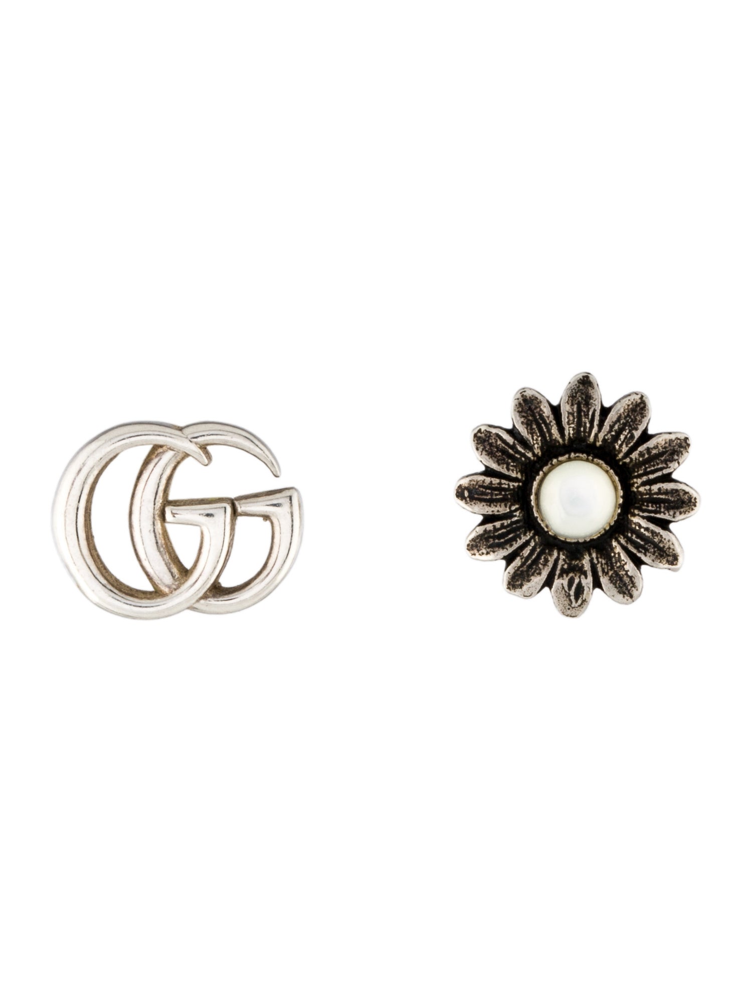 Gucci Mother of Pearl GG Marmont Stud Earrings