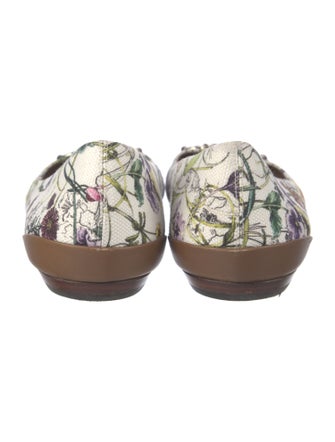 Gucci Flora Print Canvas Ballet Flats