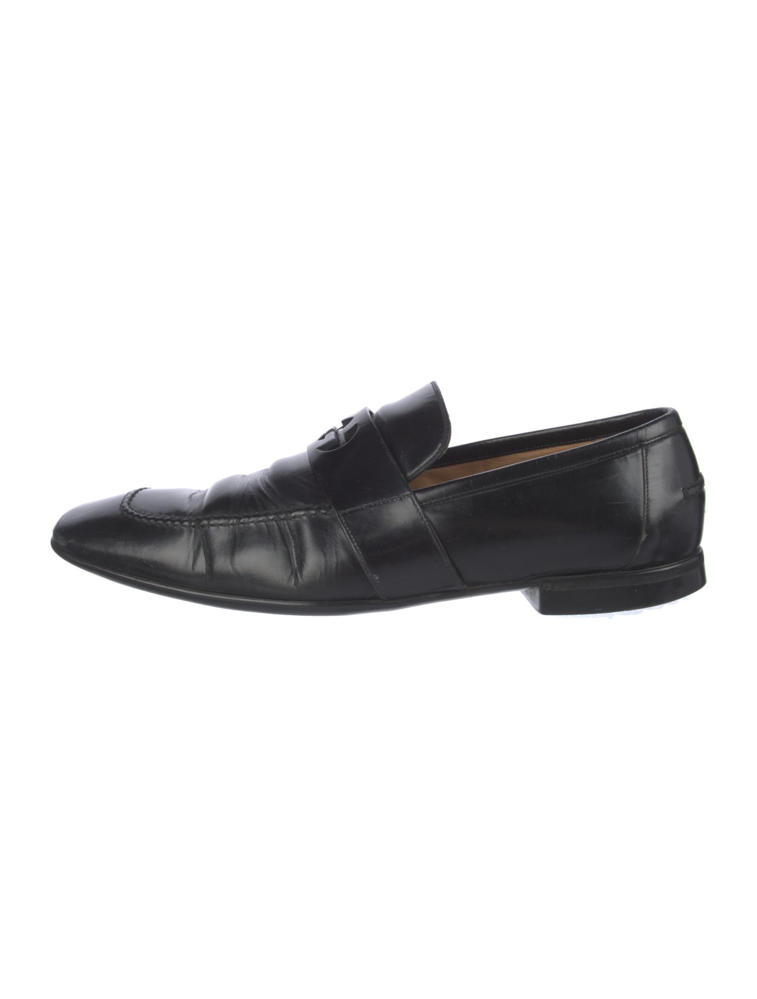 Gucci Interlocking G Logo Leather Loafers