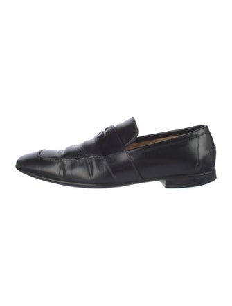 Gucci Interlocking G Logo Leather Loafers