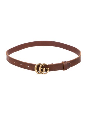 Gucci Double G Logo Skinny Belt