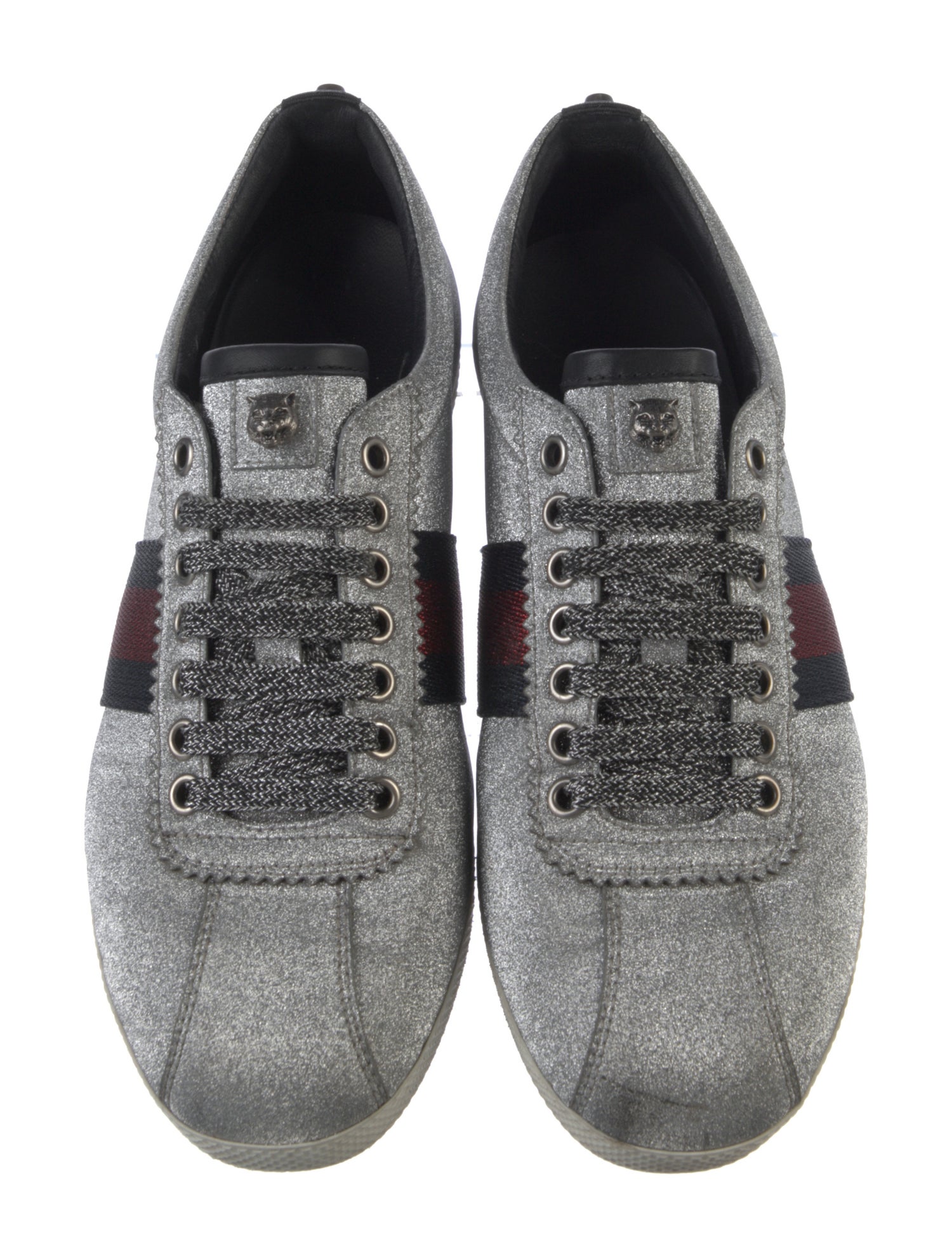 Gucci Sylvie Web Accent Glitter Sneakers