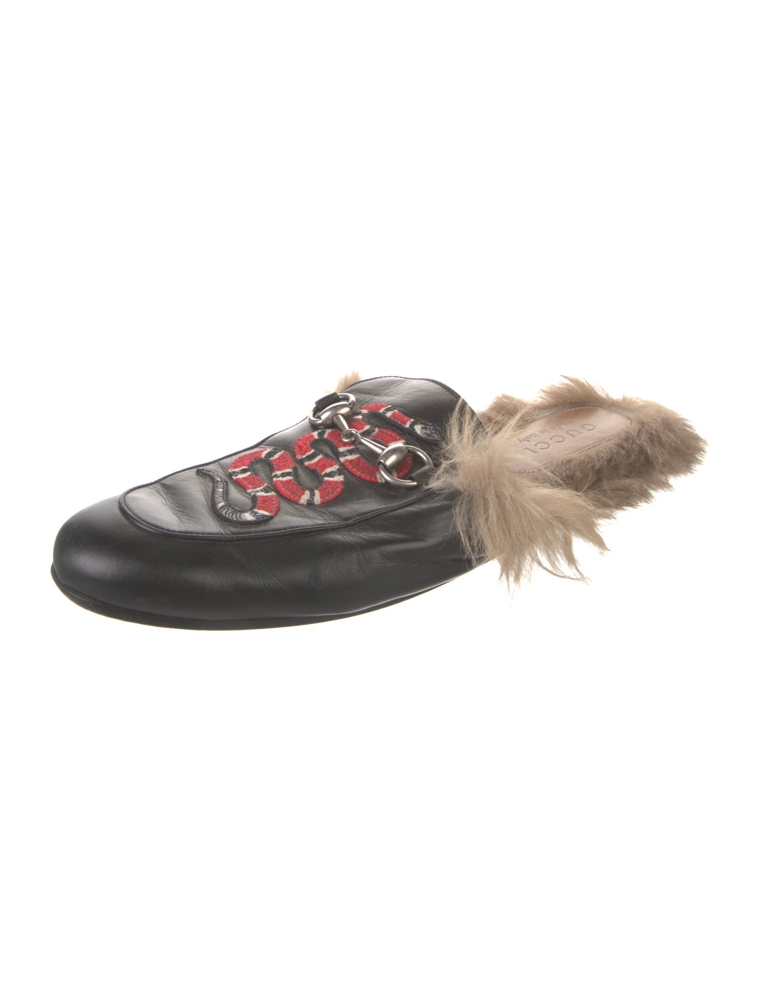 Gucci Horsebit Accent Leather Slippers