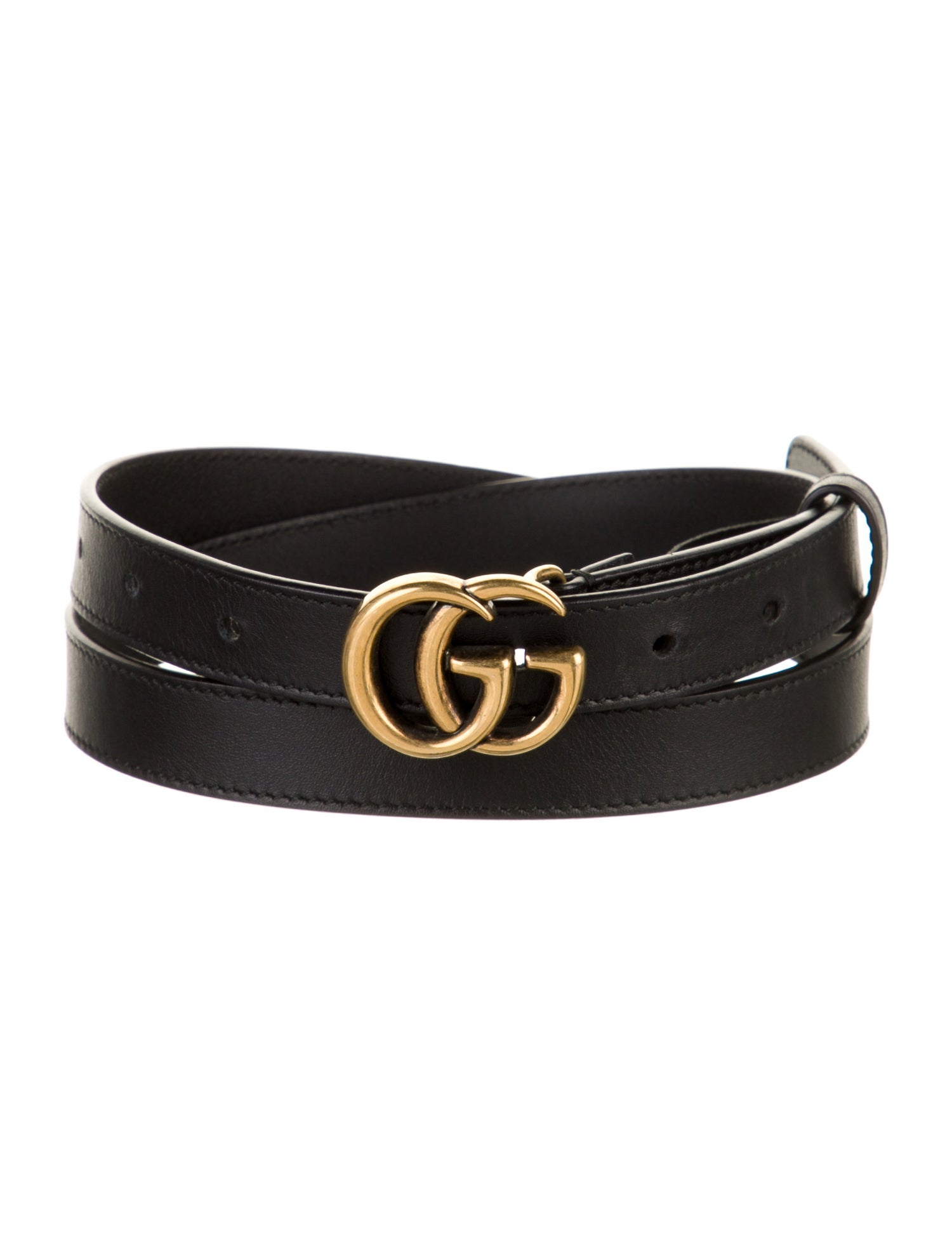 Gucci Double G Logo Skinny Belt