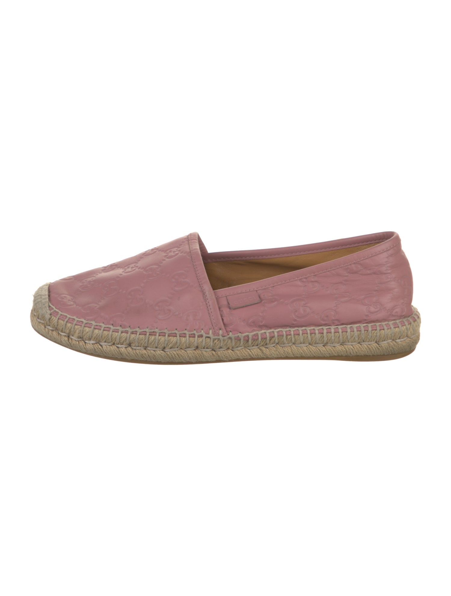 Gucci GG Embossed Leather Espadrilles
