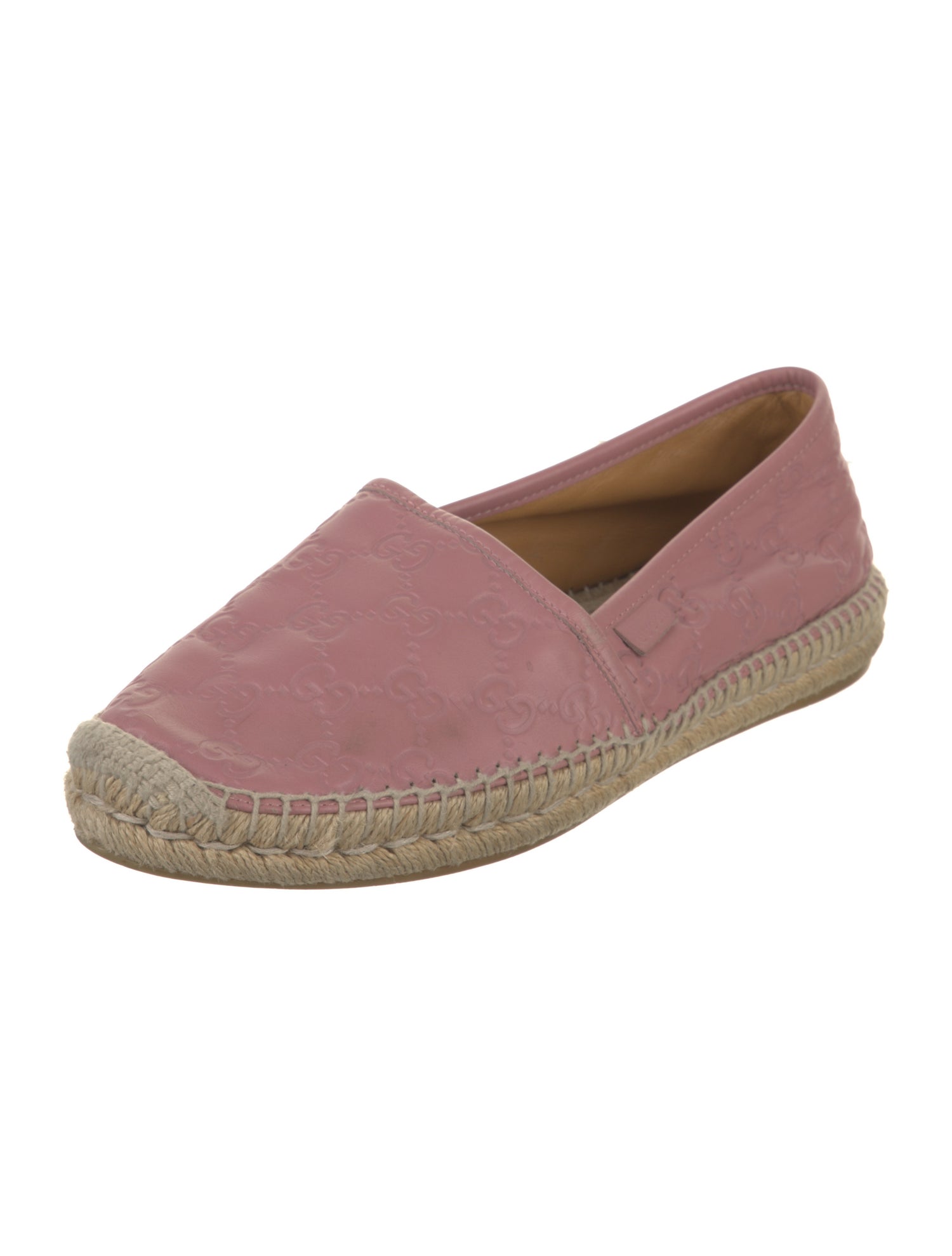 Gucci GG Embossed Leather Espadrilles
