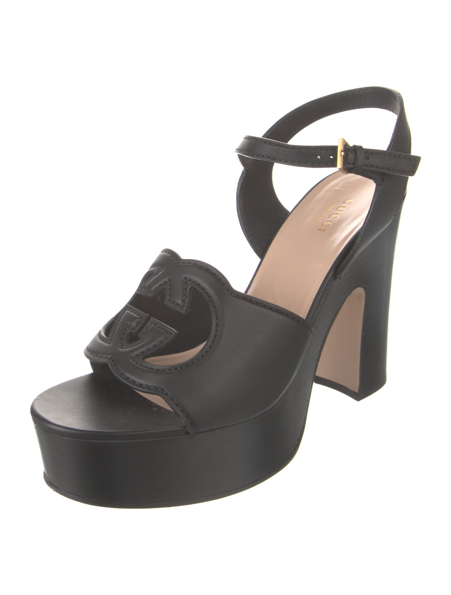 Gucci Horsebit Accent Leather Slingback Pumps