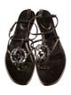 Gucci Interlocking G Logo Leather T-Strap Sandals