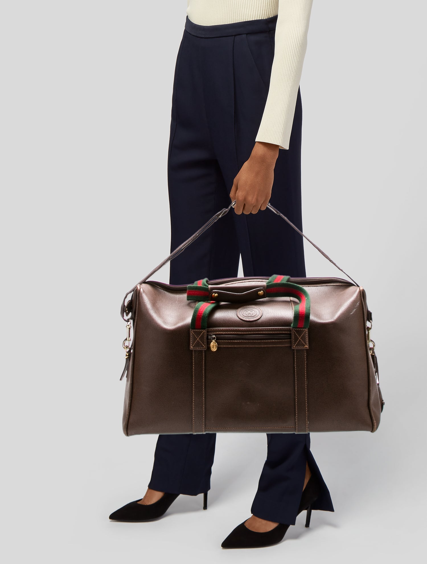 Gucci Web GG Leather Weekender