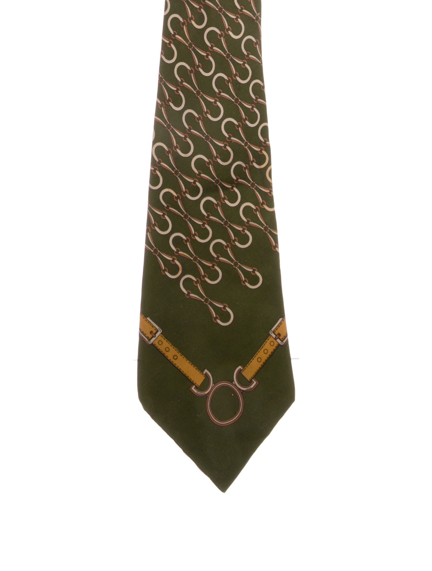 Gucci Green Pattern Silk Tie