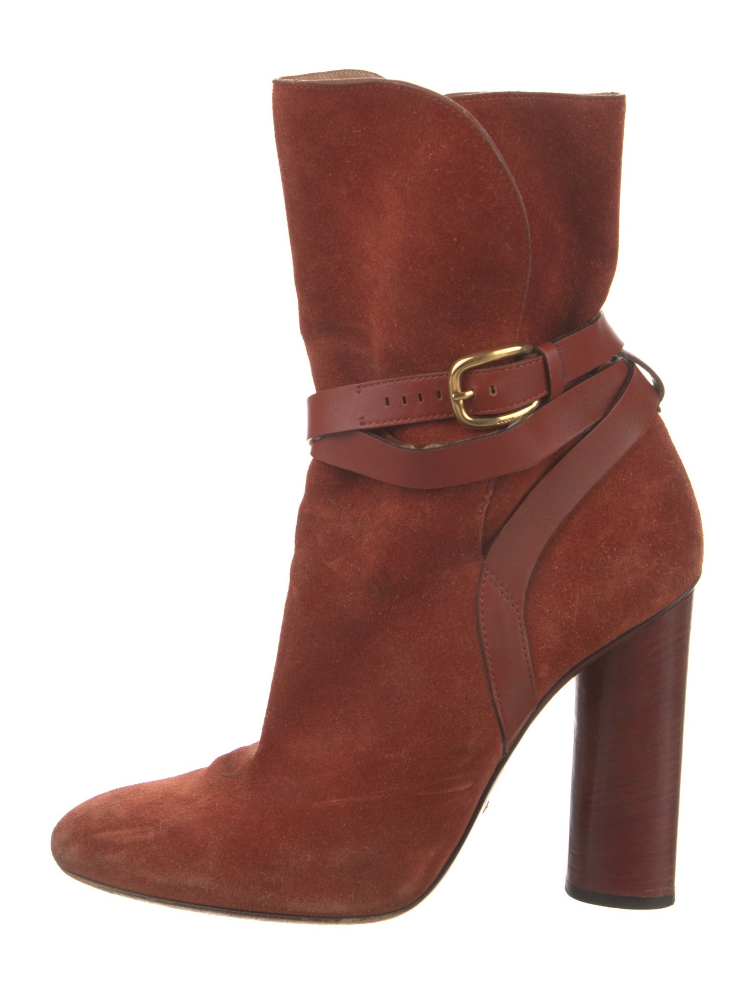 Gucci Suede Leather Trim Embellishment Boots