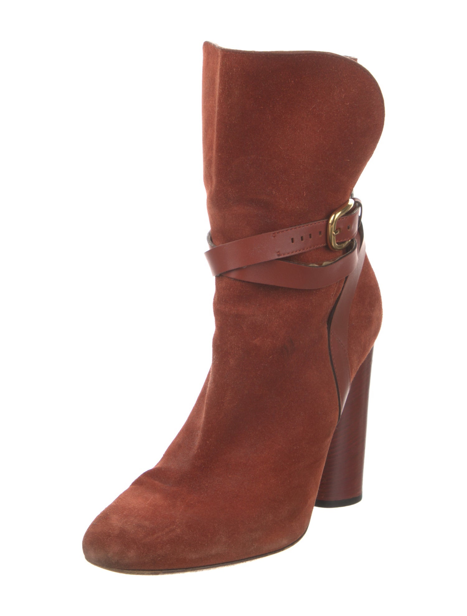 Gucci Suede Leather Trim Embellishment Boots