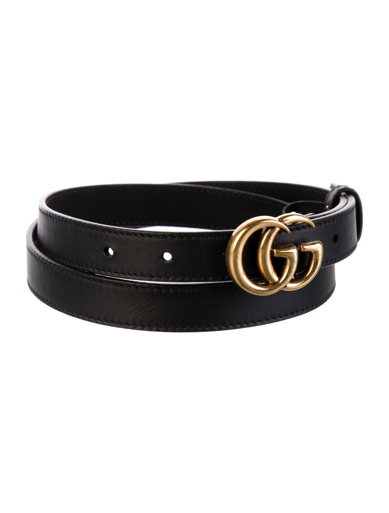 Gucci Double G Logo Skinny Belt