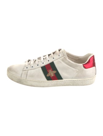Gucci Web Accent Leather Sneakers