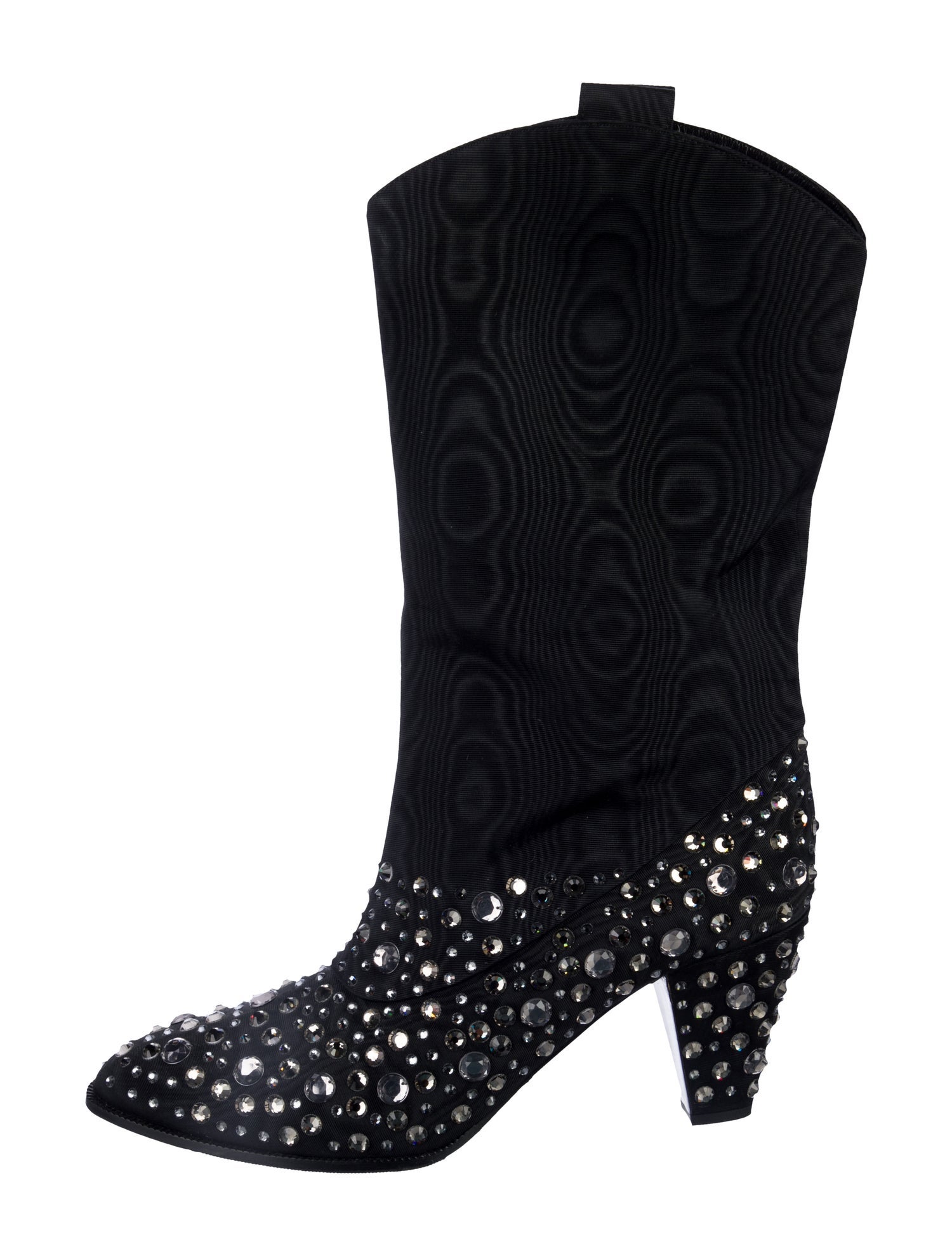 Gucci Nylon Crystal Embellishments Western Boots