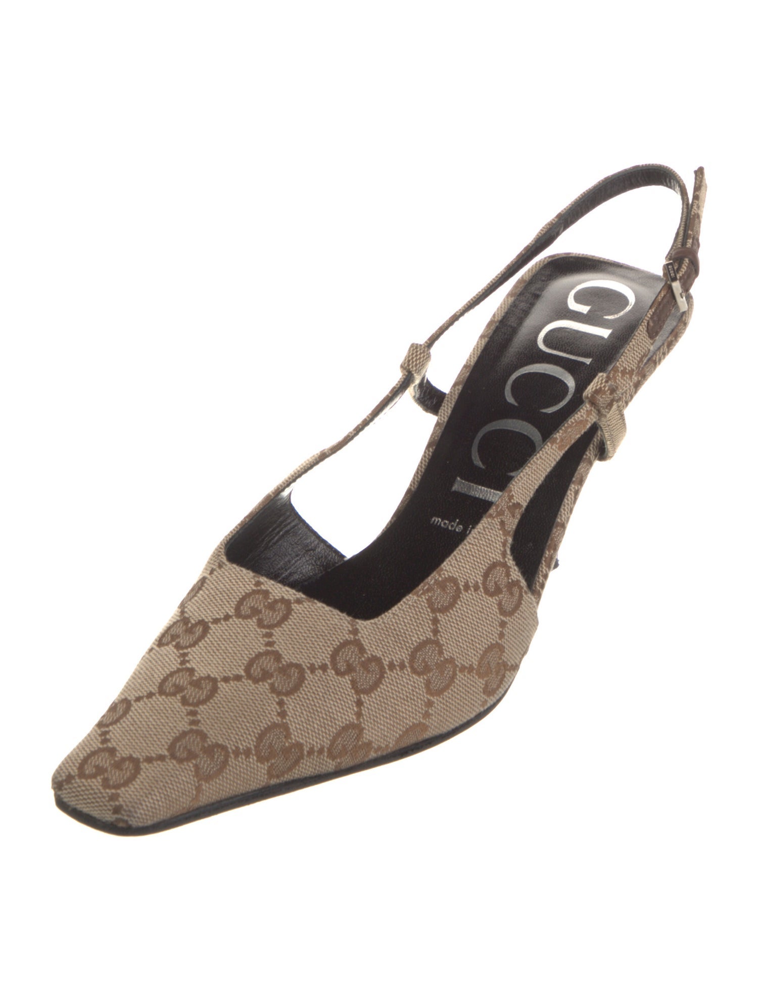 Gucci GG Canvas Canvas Slingback Pumps