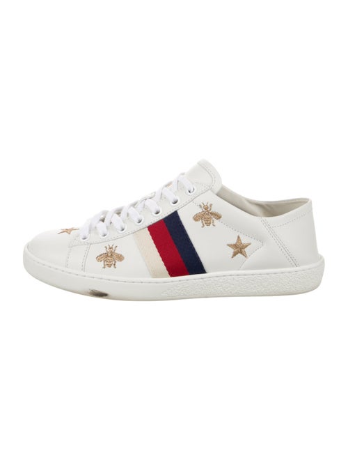 Gucci Web Accent Leather Sneakers