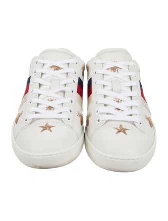 Gucci Web Accent Leather Sneakers