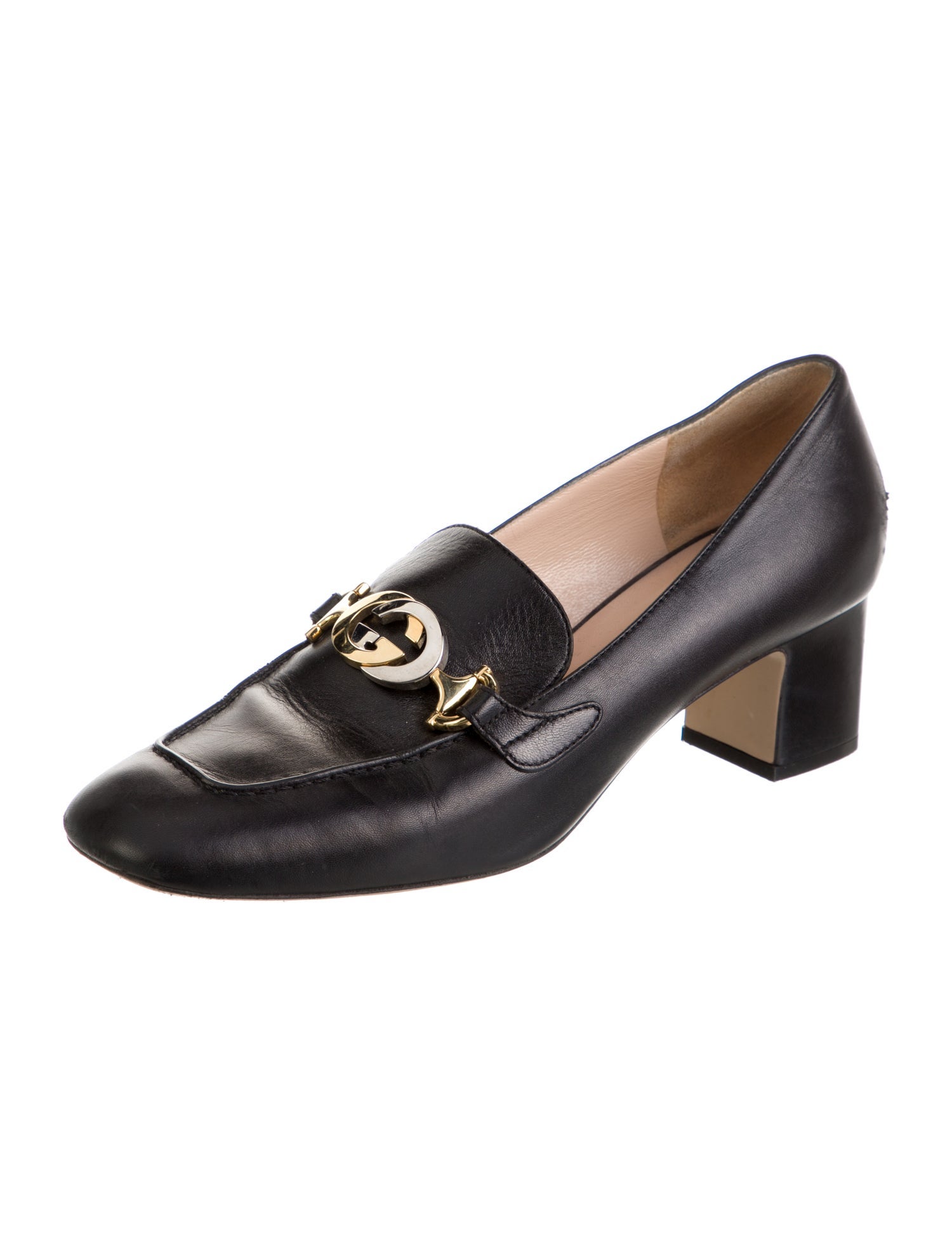 Gucci Interlocking G Logo Leather Pumps