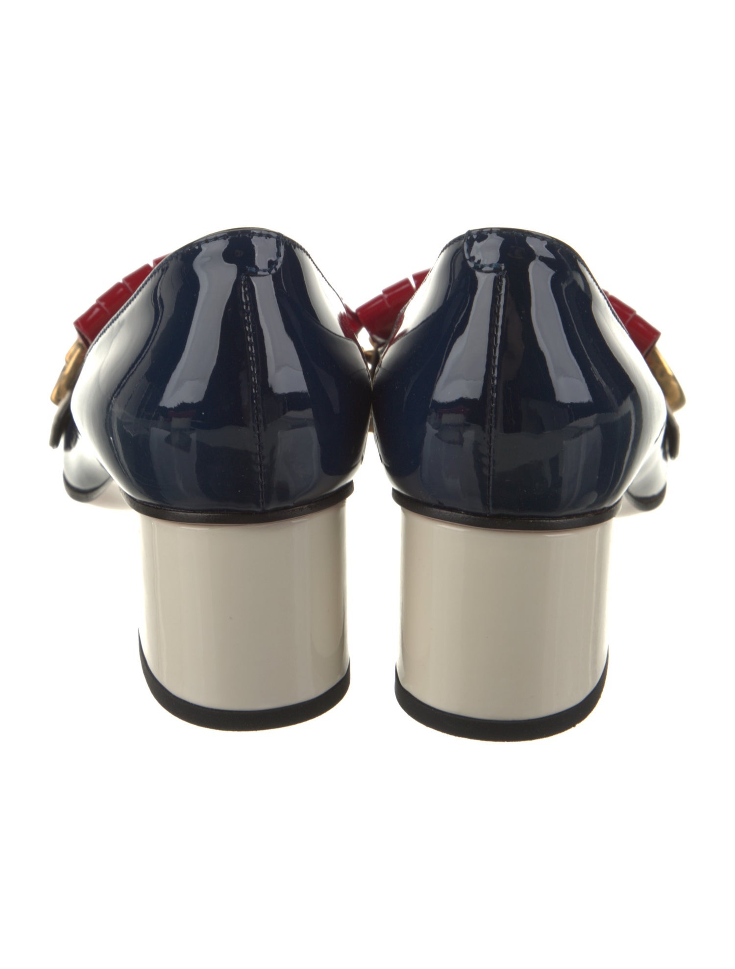 Gucci Patent Leather Colorblock Pattern Pumps