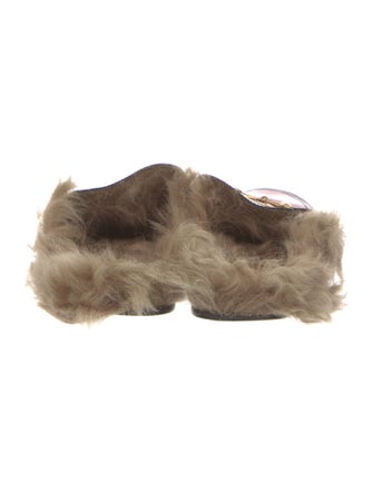 Gucci Leather Graphic Print Mules