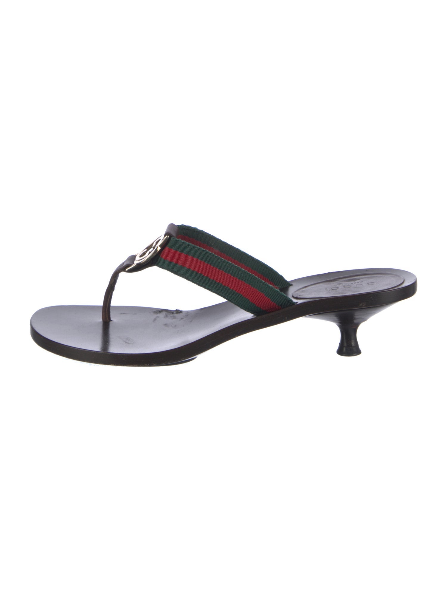 Gucci Web Accent Leather Slides