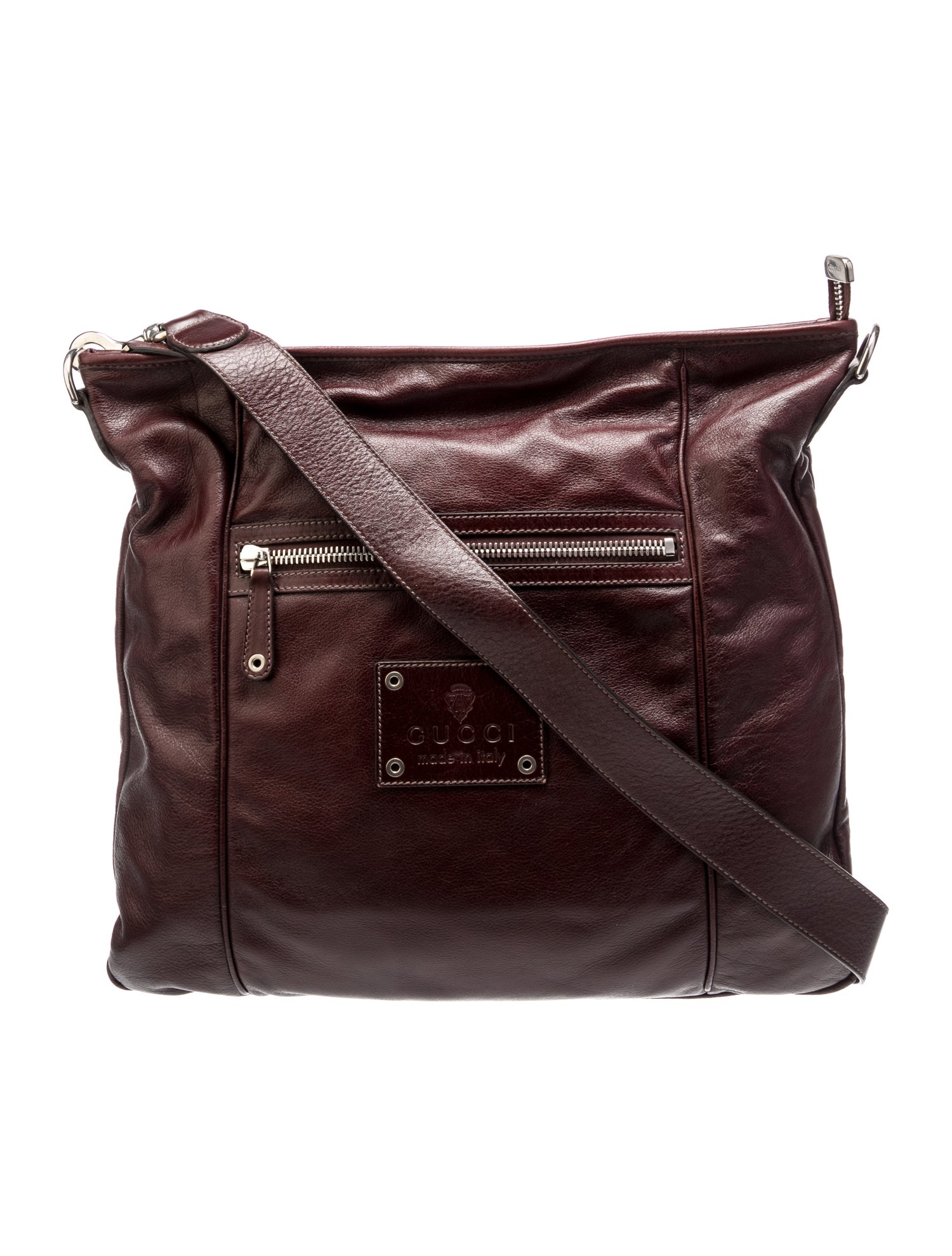 Gucci Leather Crest Messenger Bag