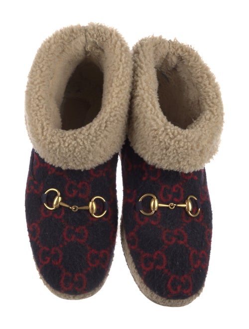 Gucci GG Logo Wool Lace-Up Boots