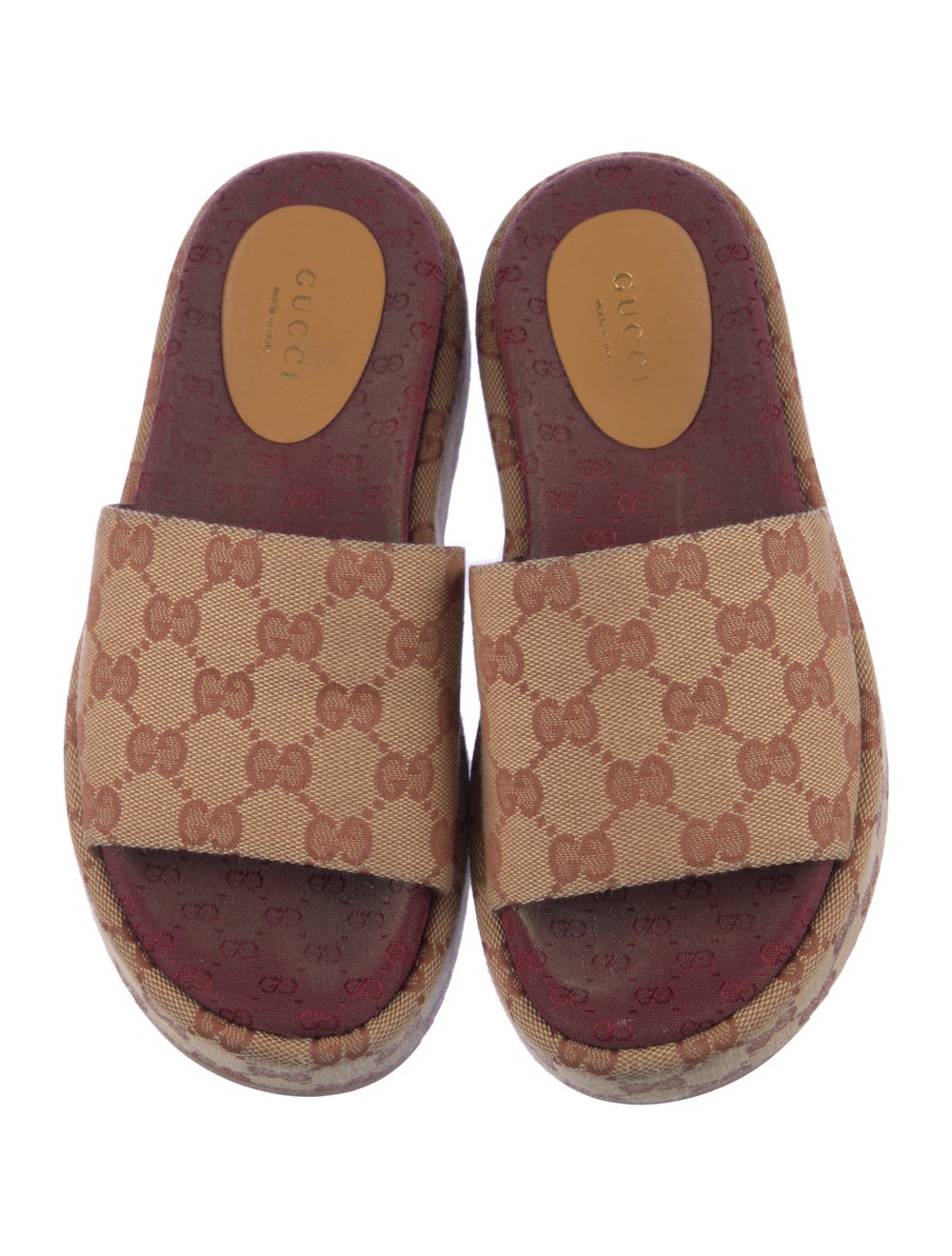 Gucci Canvas Slides Neutrals GG Canvas Platform - image 3