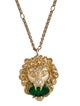 Gucci Crystal Lion Head Pendant Necklace