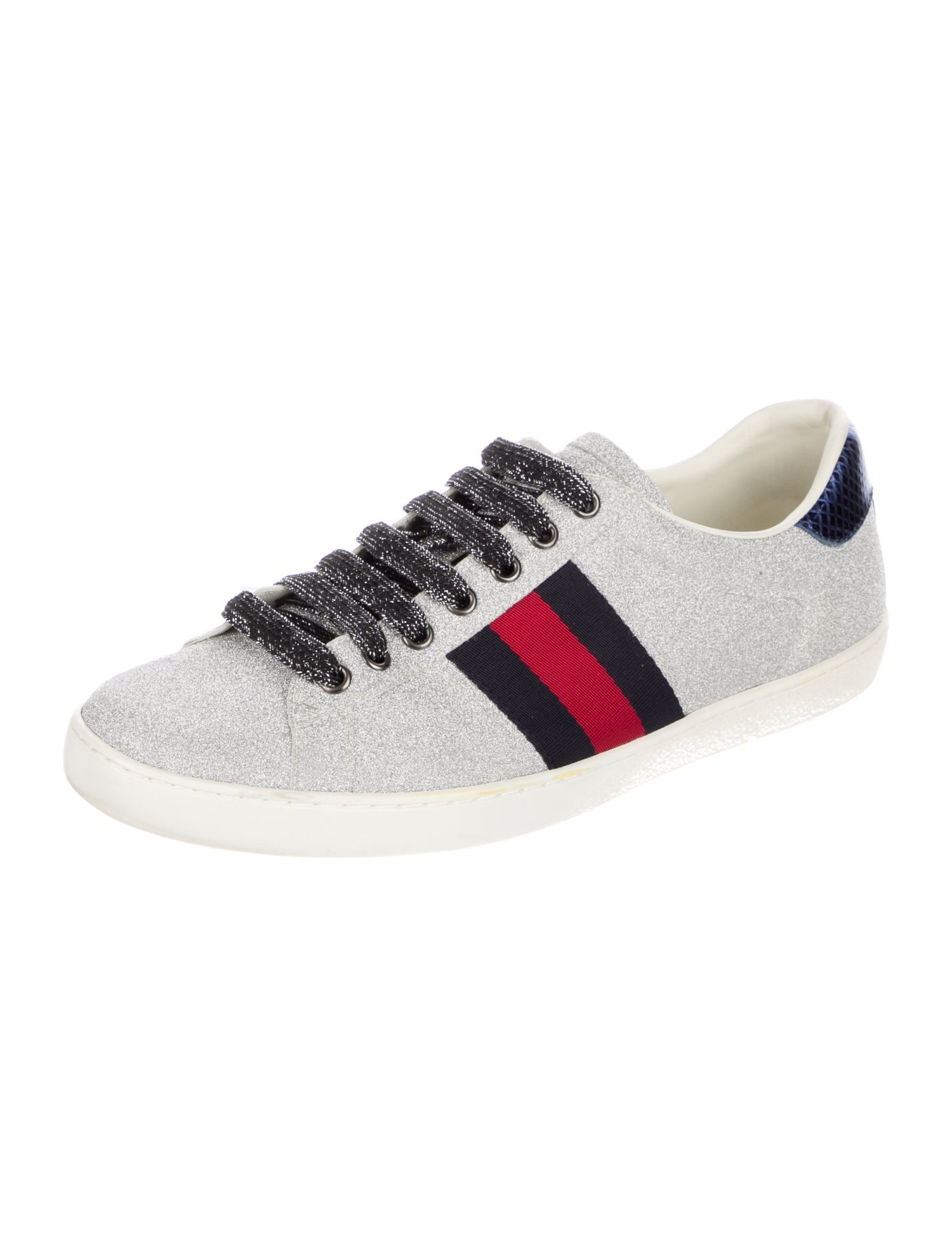 Gucci Sylvie Web Accent Glitter Sneakers