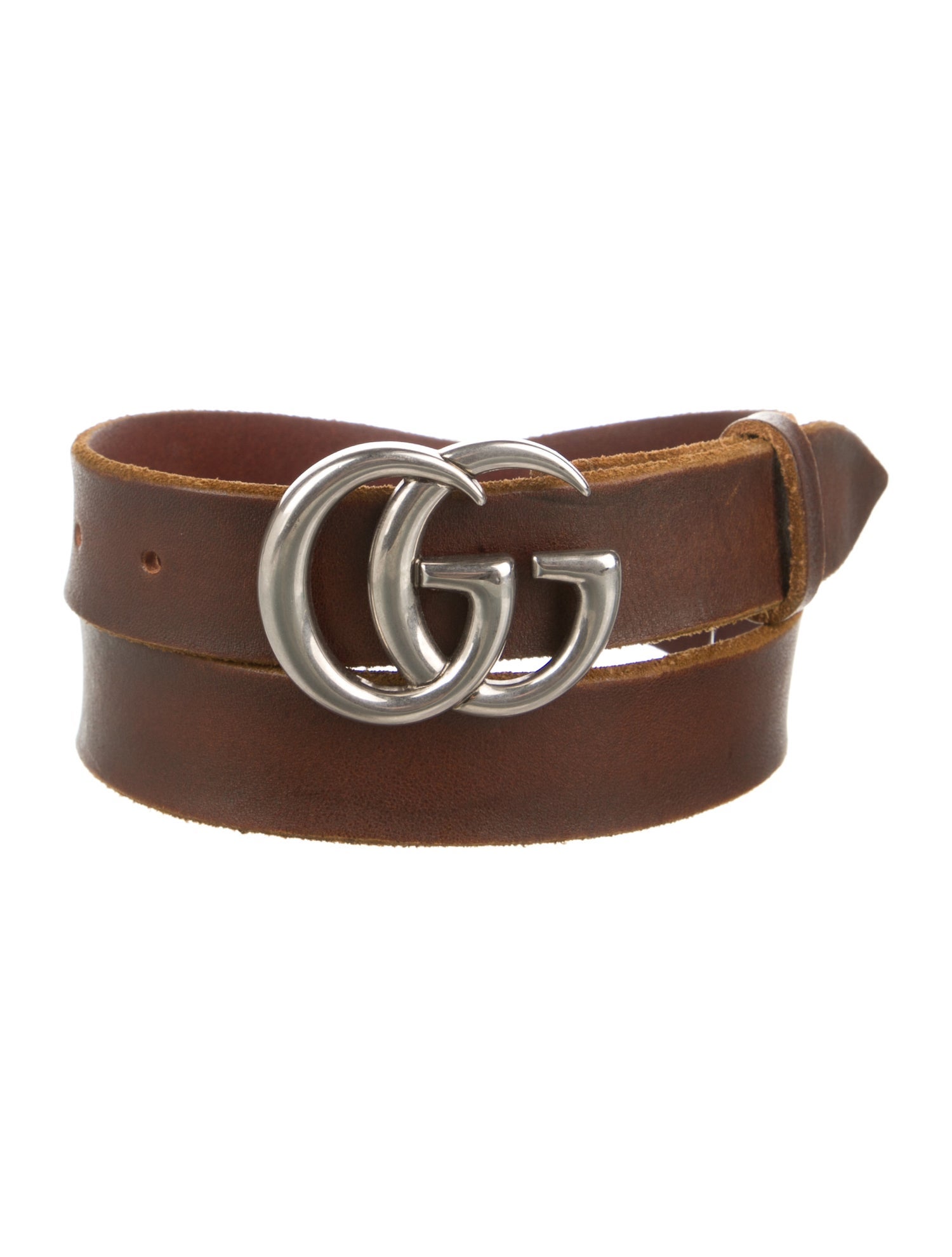 Gucci Double G Logo Leather Belt