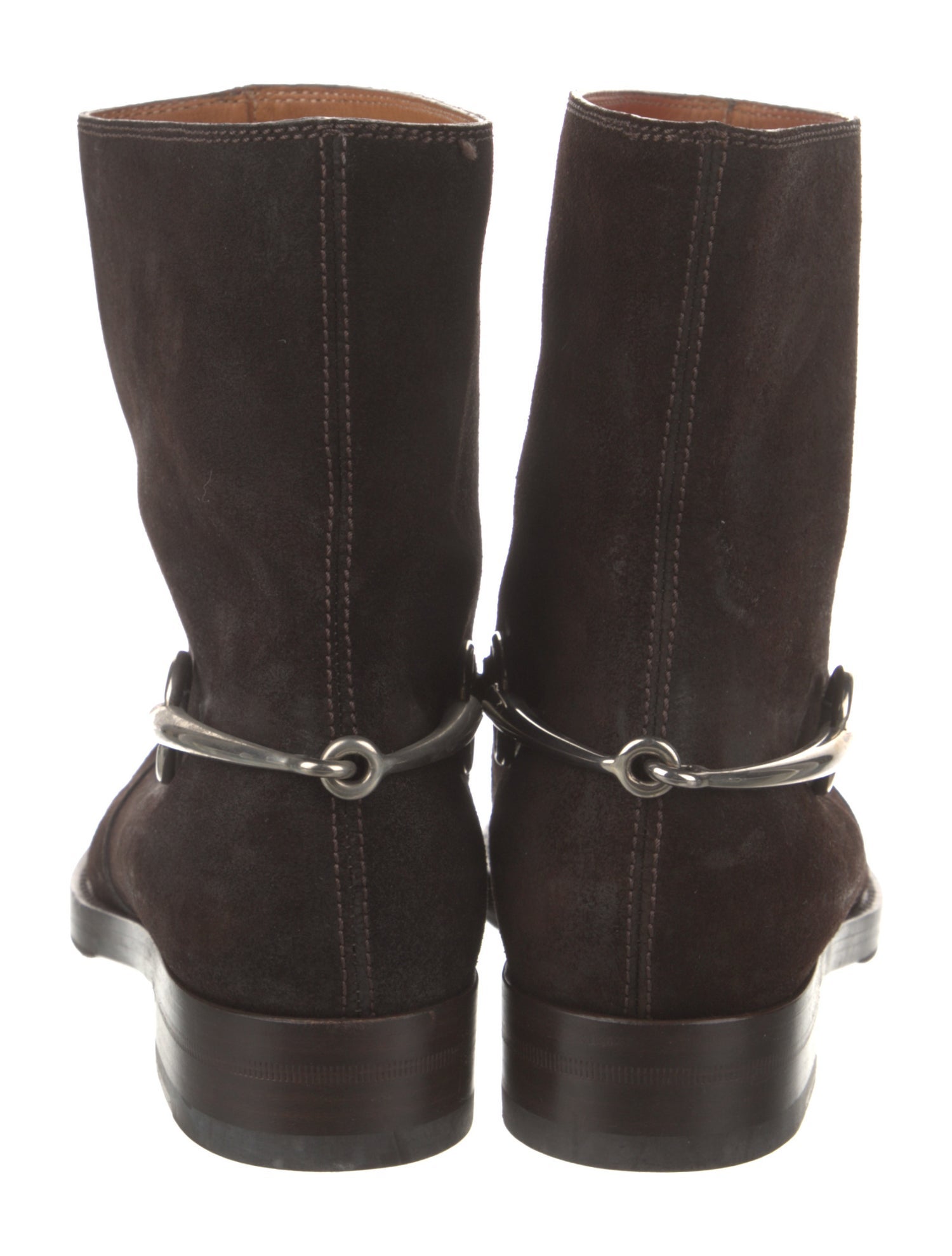 Gucci Horsebit Accent Suede Moto Boots