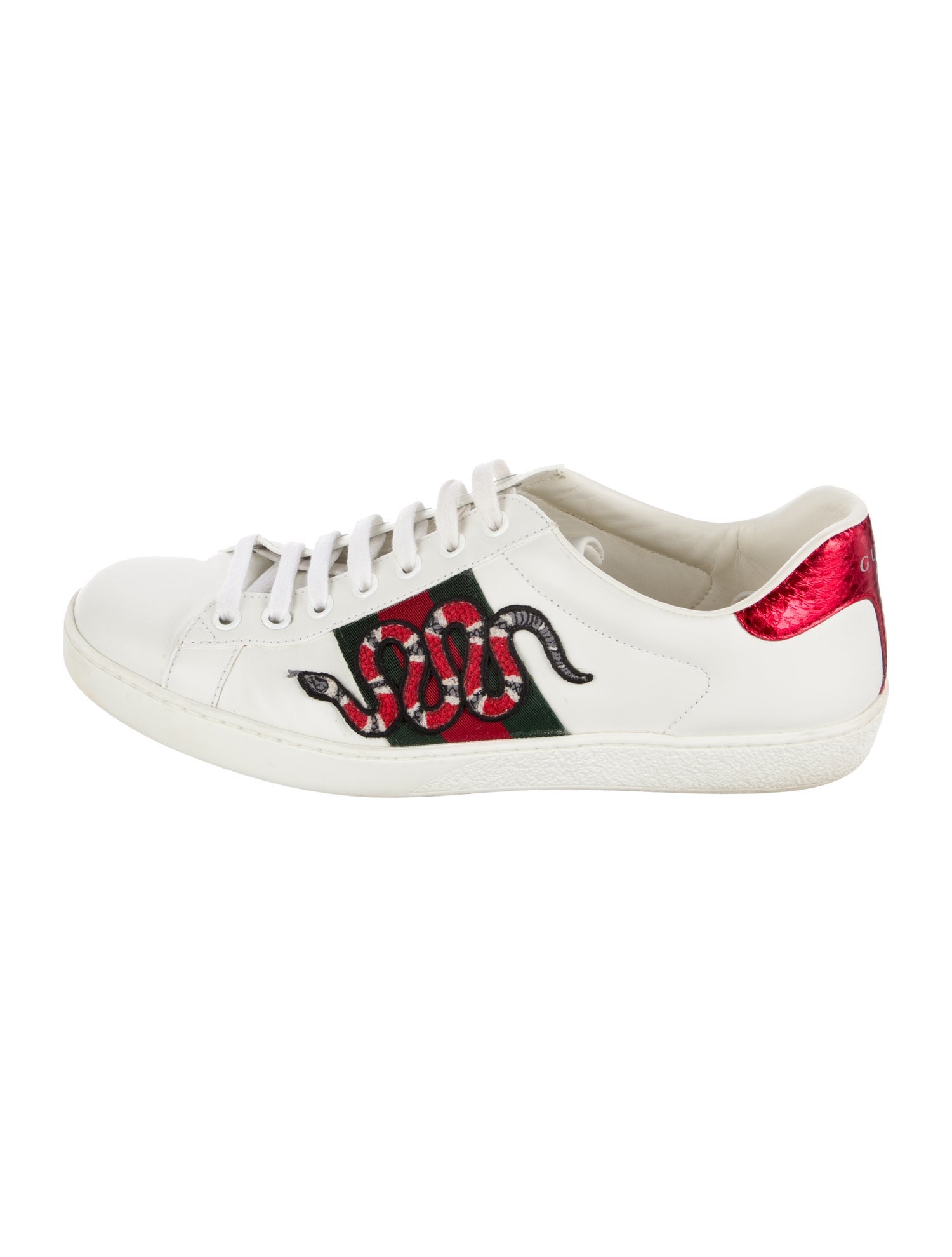 Gucci Web Accent Leather Sneakers