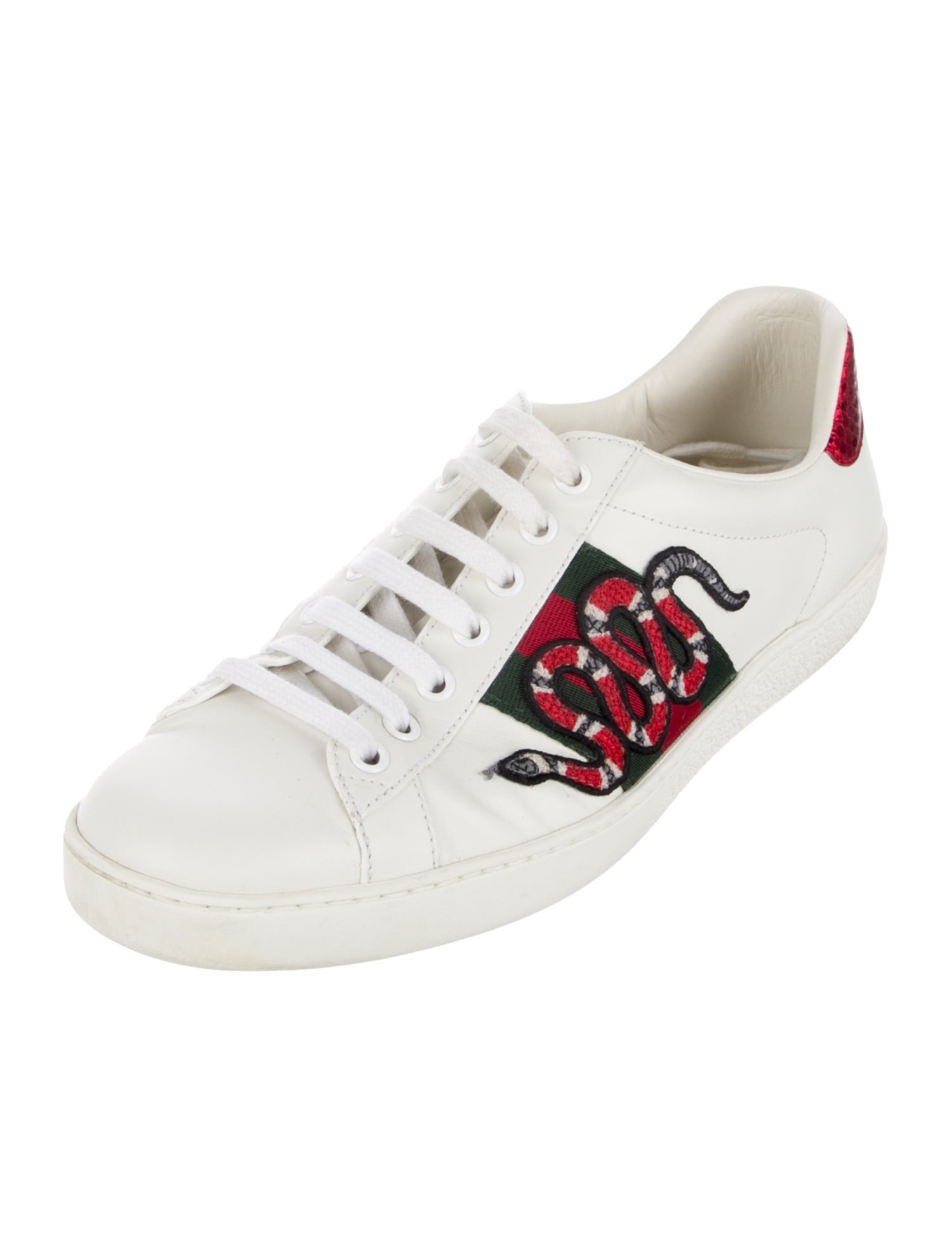 Gucci Web Accent Leather Sneakers