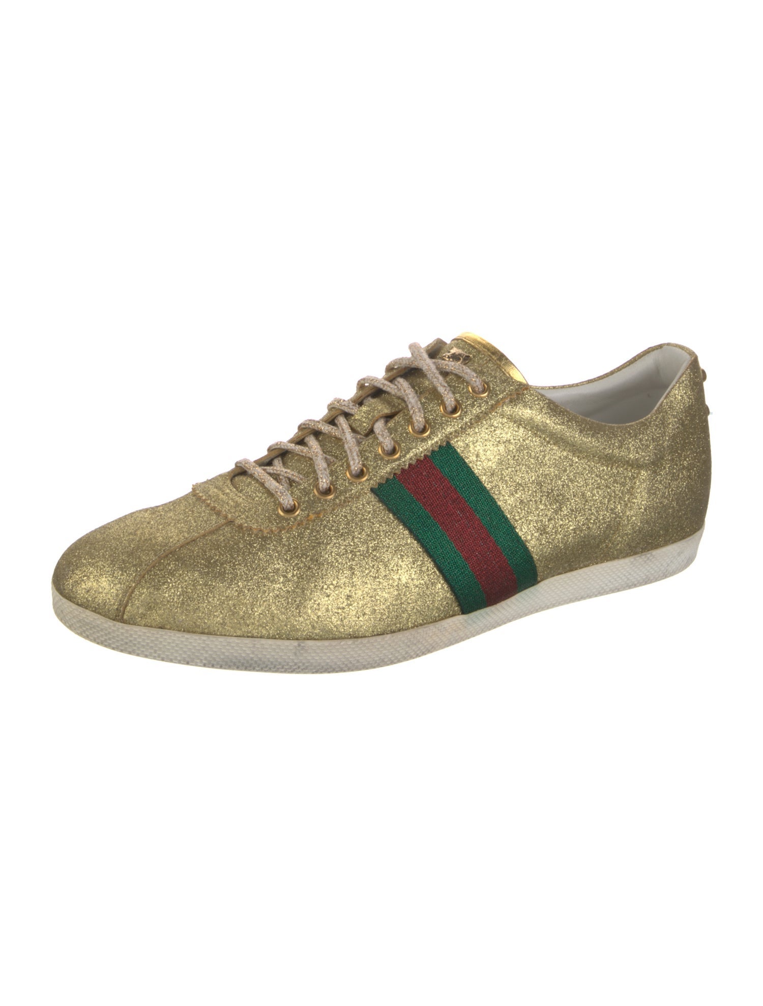 Gucci Bambi Low 'Metallic Gold Glitter' Sneakers