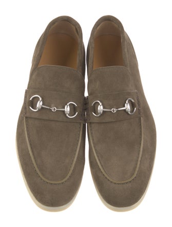 Gucci Horsebit Accent Suede Loafers