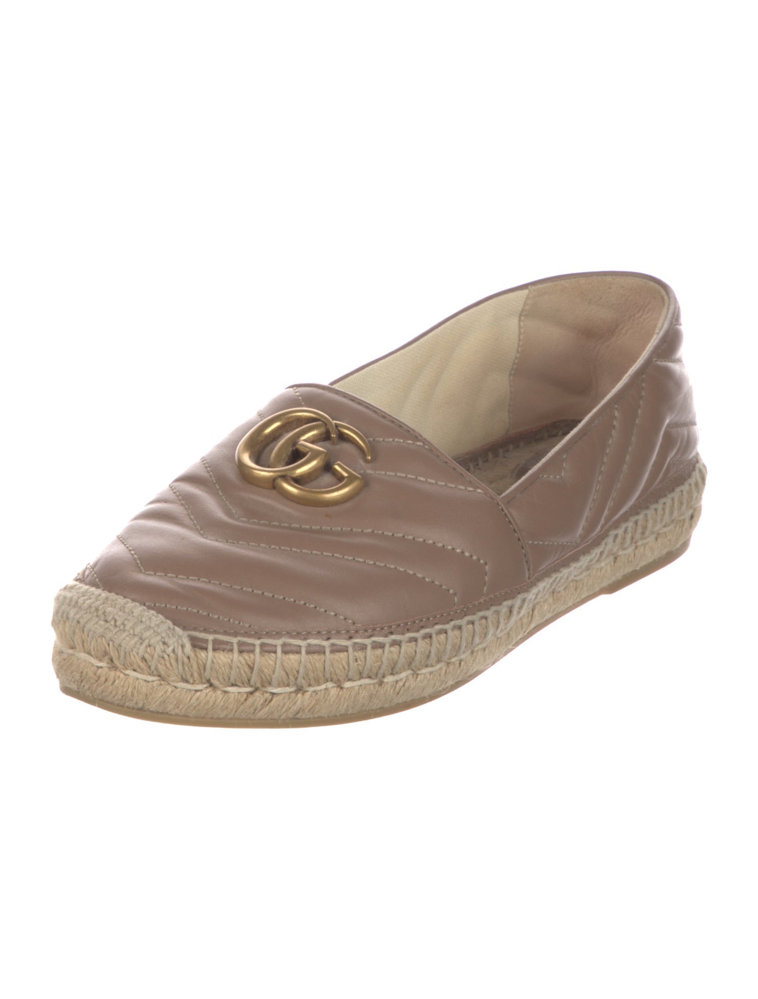Gucci Double G Logo Leather Espadrilles
