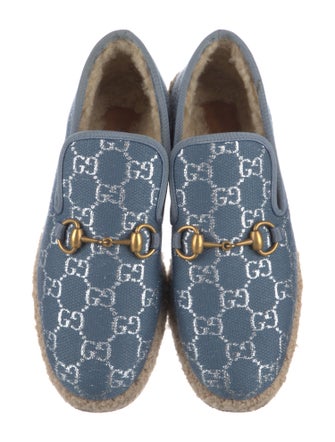 Gucci Horsebit Accent Canvas Espadrilles