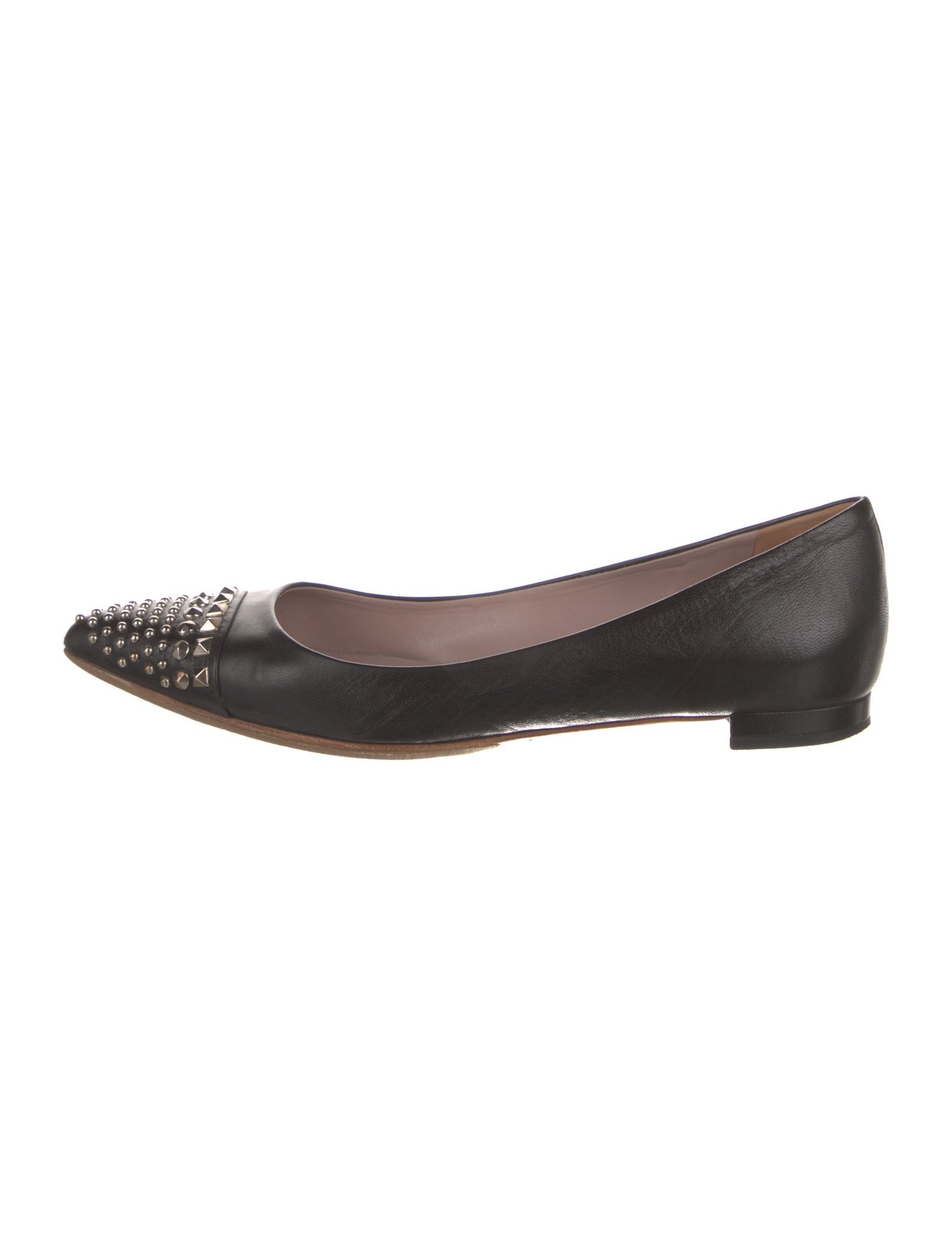 Gucci Leather Studded Accents Ballet Flats