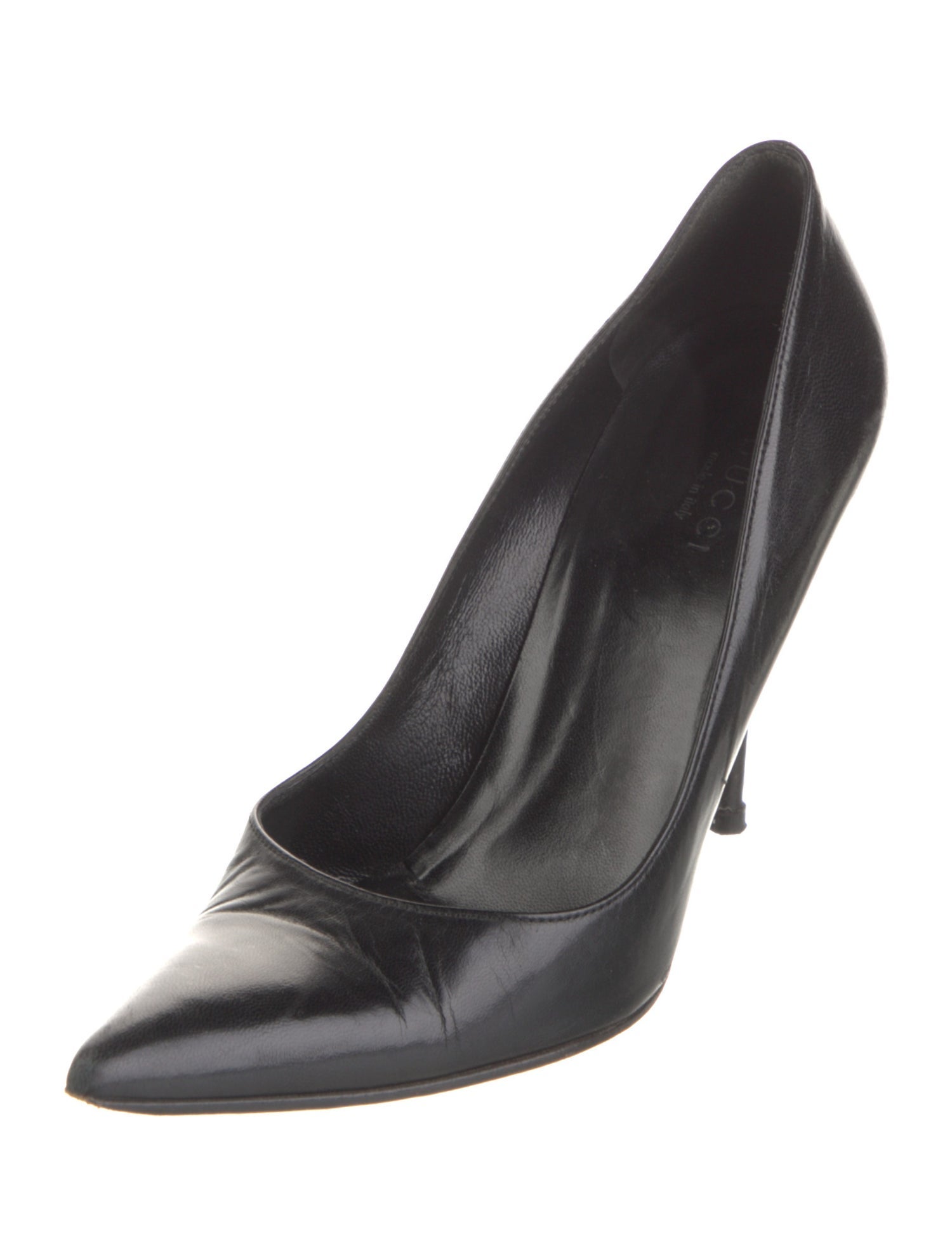 Gucci Bamboo Accent Leather Pumps