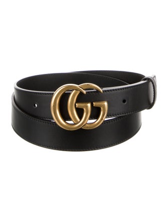 Gucci Double G Logo Leather Belt