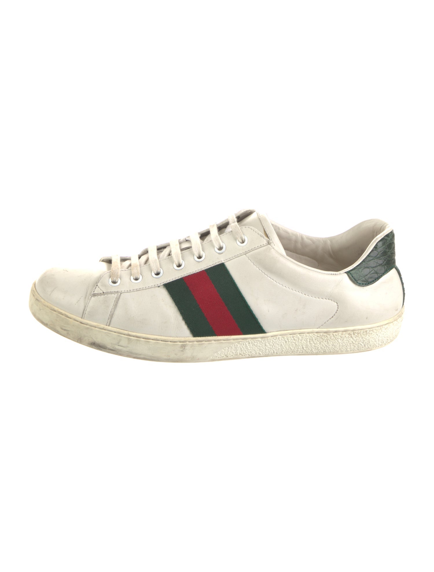 Gucci Web Accent Leather Sneakers