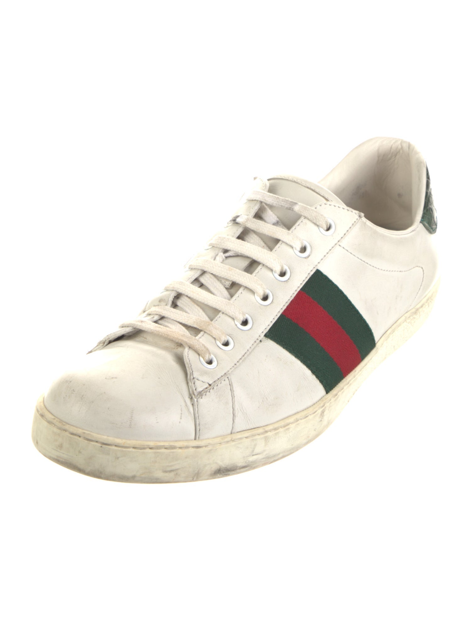 Gucci Web Accent Leather Sneakers