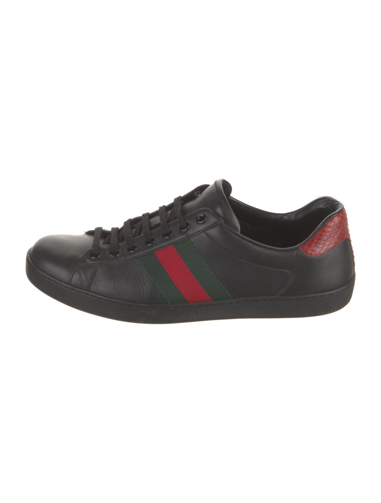 Gucci Web Accent Leather Sneakers