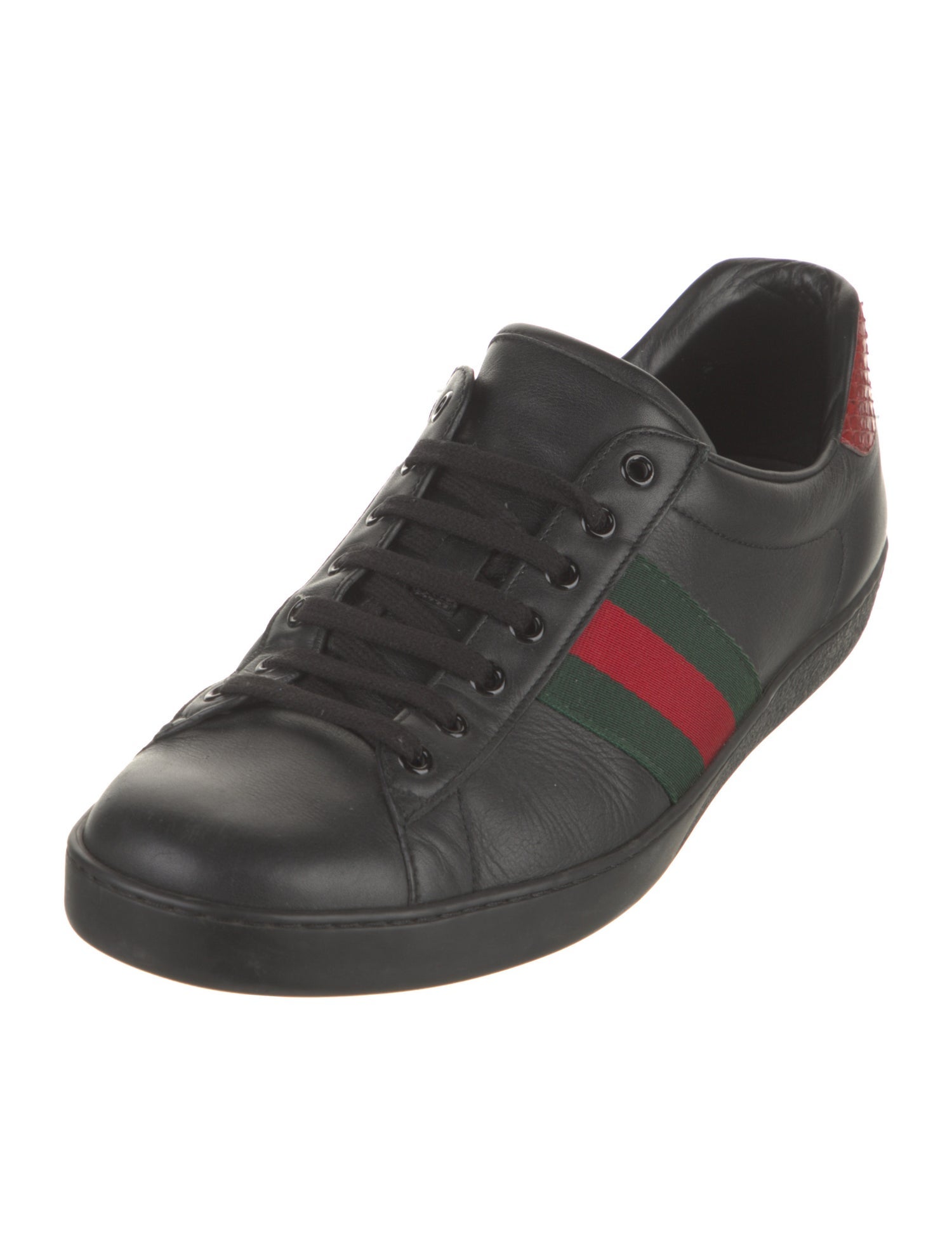 Gucci Web Accent Leather Sneakers