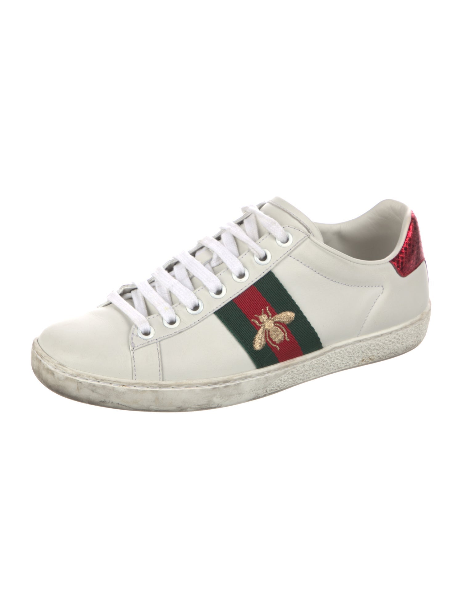 Gucci Web Accent Leather Sneakers