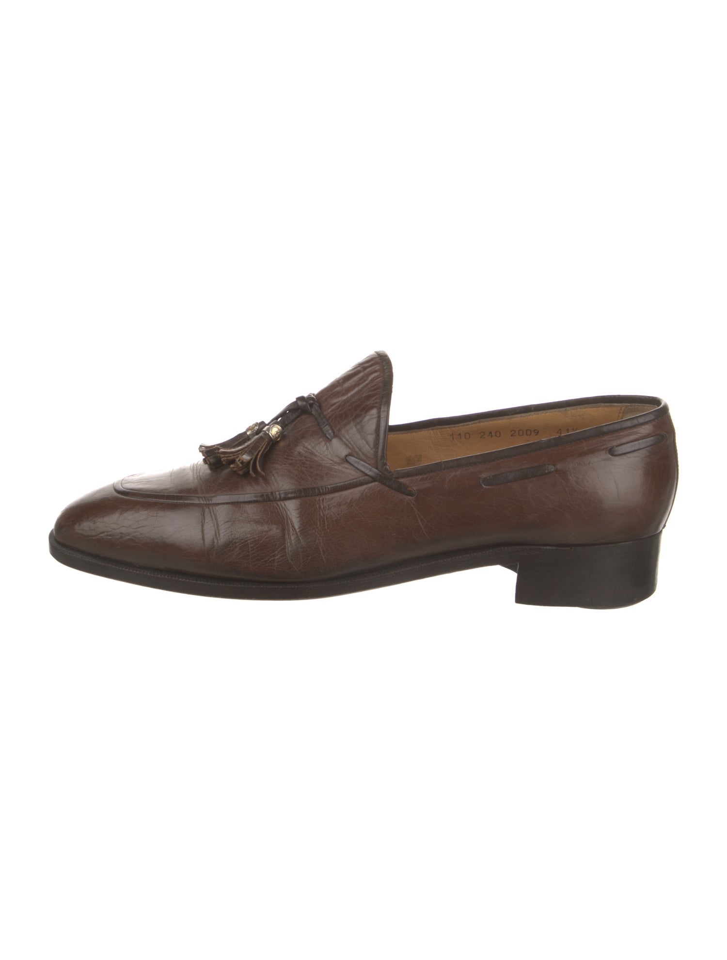 Gucci Web Accent Leather Dress Loafers